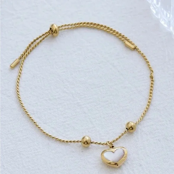 NEW 18k Gold Plated Heart Bracelet - Picture 5 of 8